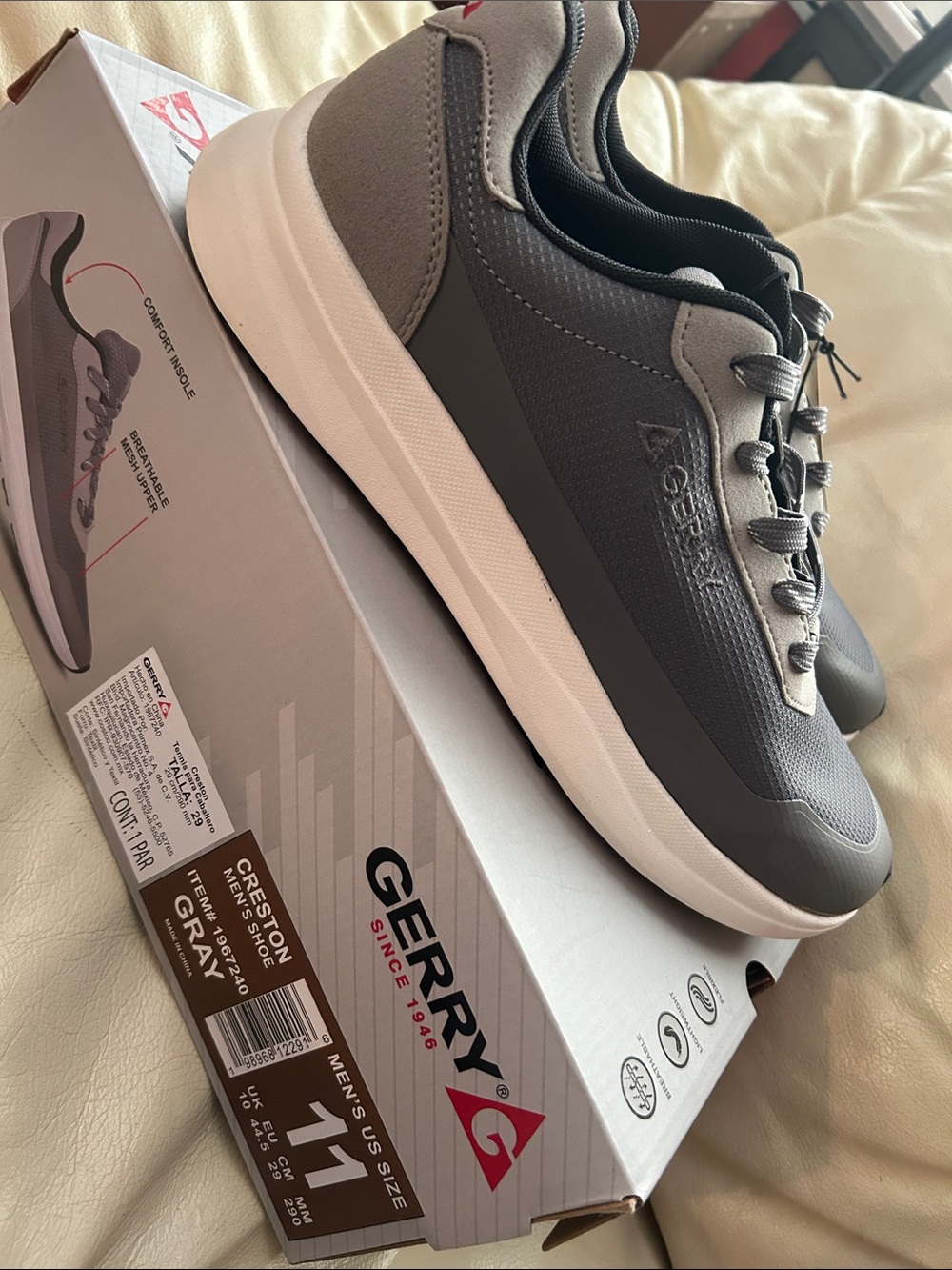Gerry Weber Men's Gray and Black Casual Athletic SneakersNew! Size11